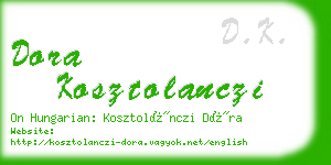 dora kosztolanczi business card